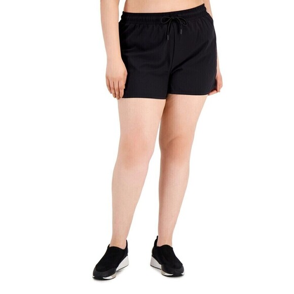 ID Ideology Womens Plus Size Athletic Shorts Running Deep Black Size 2X - Picture 1 of 1